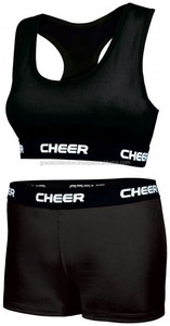 Body Fit Cheerleading Uniformes para niñas Deportes Top y Short Cheerleader Outfit - Product Image 2
