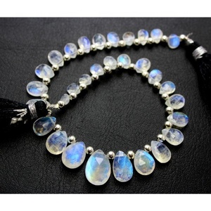Cuentas de Piedras Preciosas Facetadas en Forma de Pera, Color Blanco Arcoíris Natural, Grado AAA, 4x3mm-12.5x8mm, para Pulseras y Joyería - Product Image 1
