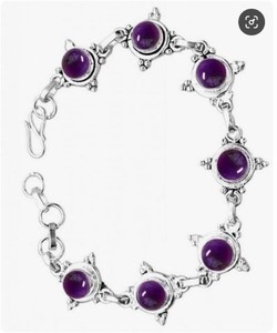 Wholesale 925 <b>Sterling</b> <b>Silver</b> <b>Bracelet</b> Purple Amethyst Gemstone Gold Plated Diamond Main <b>Silver</b> <b>Bracelets</b> Supplier Exporter - Product Image 3
