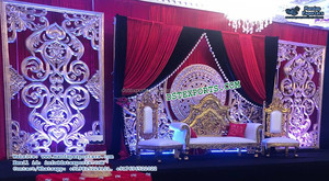 Décor de scènes de mariage indien du sud pour la réception Décoration de mariage de scène inspirée du paon - Product Image 3