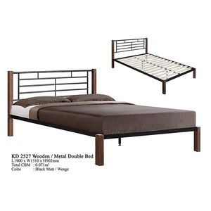 Domica-Conjunto de muebles de dormitorio de diseño moderno, marco de cama de metal doble de matrimonio, muebles para el hogar de material de acero de Malasia - Product Image 2