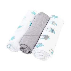 Organic Baby Swaddle <b>Blanket</b> | Soft Cotton Muslin Newborn Receiving <b>Wrap</b> Breathable Gauze Nursery Bedding For Gentle Baby Sleep - Product Image 1