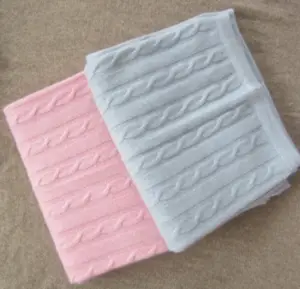 Couverture tricoté en cachemire, pour bébé, câble quotidien