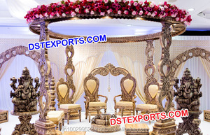 Mandap de Madera para Bodas, Hermoso Mandap de Madera Artesanal, Mandaps Damroo, Fabricante de Mandaps de Madera Jali para Bodas, Nuevo México, Eventos - Product Image 6