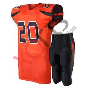 Uniforme de football américain sublimé orange noir de qualité supérieure pour hommes manches courtes style grande taille à des prix abordables - Product Image 1