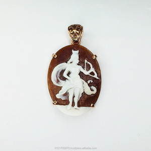 Haute qualité Sardonix coquille camée sculpté à la main fée romantique Design ovale coupe pierre naturelle à la main italie pierres précieuses en vrac - Product Image 3