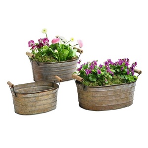 New Arrival Galvanized Metal <b>Planters</b> for Home Office <b>Indoor</b> Outdoor <b>Planters</b> High Quality Product at Reasonable Rate - Product Image 5