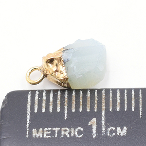 Aqua Druzy Rough Shape Gold Plated Pendant With Bail For Jewellery Making - Product Image 2