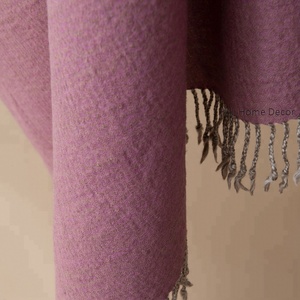 Soft decorative <b>wool</b> & <b>cotton</b> Pink Lambwool throw blanket, customizable throw blanket - Product Image 4