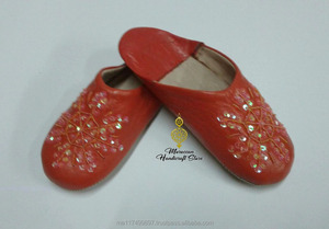 Chaussures babouches pour femmes, fabriquées au Maroc, en cuir véritable et paillettes, tendance, pour un usage quotidien, printemps-été - Product Image 2
