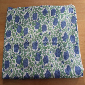 Bloque de mano Floral impreso, algodón, indio, Sanganeri, 2,5 yardas - Product Image 1