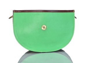 2025 nueva moda pelo en cuero genuino media forma redonda solapa colorida cuero genuino Cruz cuerpo hombro Sling bolsos para mujeres - Product Image 5