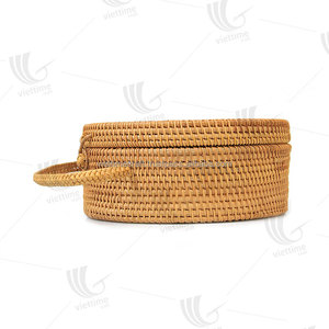 Hot Summer 2021 Bolso de hombro de playa de ratán para mujer-Cierre abierto Tamaño personalizable y logotipo Paja natural - Product Image 3