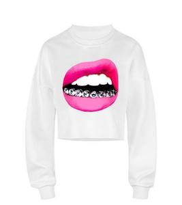 Sudadera con capucha recortada azul 2025 para adolescentes, diseño de talla grande de rizo francés de lana forrado de invierno con patrón de dibujos animados, característica transpirable - Product Image 5