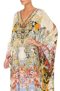 Kaftan เสื้อคอวีแขนสามส่วนสไตล์ลำลอง,เสื้อผ้าแนวลำลองระบายอากาศได้ดีเสื้อทรงหลวมพิมพ์ลายดิจิตอลรุ่นล่าสุดสำหรับฤดูร้อน - Product Image 5