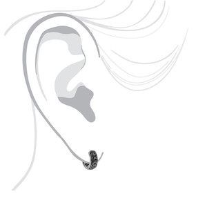 1.00 Ct Black Diamond <b>Huggie</b> Hoop Earrings 14k Gold Earrings Hoop Earrings - Product Image 4