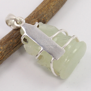 จี้อัญมณีอะเวนทูรีนจากธรรมชาติ925ทรงพระพิฆเนศสีเงินสเตอร์ลิงดีไซน์แบบจี้โซลิแทร์ทางศาสนา - Product Image 2