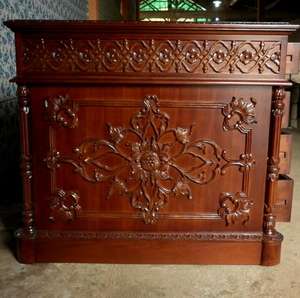 โต๊ะทำงานไม้มะฮอกกานี - โต๊ะทำงานแกะสลักจากอินโดนีเซีย - Product Image 4