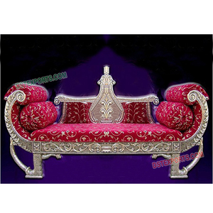 โซฟาแต่งงานแบบอินเดีย โซฟาเงินสำหรับกษัตริย์ โซฟาแต่งงานแบบมหาราชา โซฟาแต่งงานแบบมุสลิม โซฟาสองที่นั่ง - Product Image 1