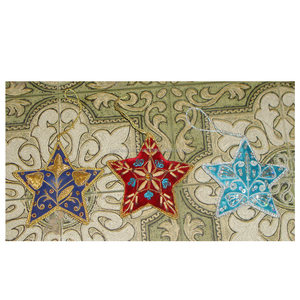 เครื่องประดับตกแต่งคริสต์มาสรูปดาวปักดิ้นทองคุณภาพสูงทำมือ - Product Image 1