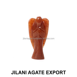 Venta al por mayor 2 pulgadas Jilani estilo bolsillo musgo ágata escultura Feng Shui ángeles tallado piedra semipreciosa artesanía Material de piedras preciosas - Product Image 6