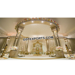 Wedding Wooden Look Fiber Mandap <b>Marvelous</b> Fiber Carved Wedding Mandap Decorative Indian Wedding Mandap Set Canada Event Decor - Product Image 1