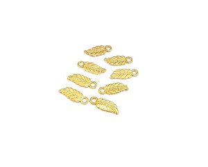 Feuille Charmes Pendentifs Laiton Naturel Multi Pierres Précieuses Bijoux Faits À La Main Déclaration Plaqué Or Charmes Pendentifs - Product Image 2