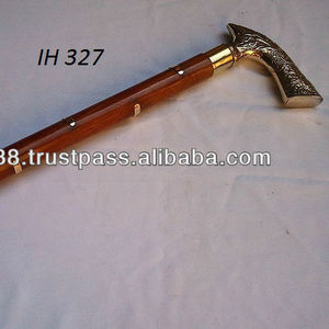 Nouveau bâton de marche en bois fait à la main avec incrustation en laiton et poignée en laiton/cannes de marche en bois avec poignée de derby en laiton - Product Image 3