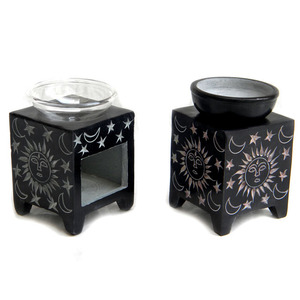 Aromatic Essential Fragrance <b>Oil</b> <b>Burner</b> Sun Carving Aroma Lamp with Glass Bowl Stainless Steel Sieve - Product Image 1