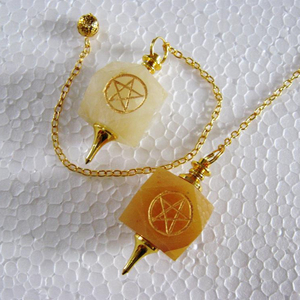 Péndulo de estrellas con cadena dorada, Péndulo de estrella de Aventurina amarilla, venta al por mayor - Product Image 1