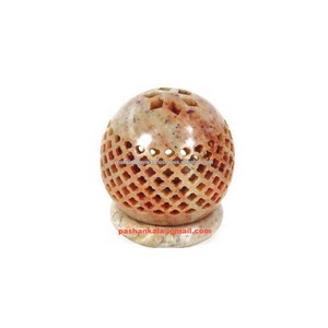 Porte-bougie en pierre ollaire sculpté à la main, magnifique et antique - Product Image 1