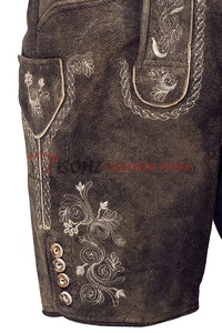 Nouveauté : Shorts bavarois élégants pour hommes, Lederhosen brodés, anti-rides, coupe-vent, par ISONZ - Product Image 3
