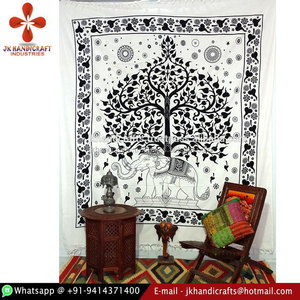 Mandala hippy con tapiz de elefante colgante de pared de árbol de la vida - Product Image 1