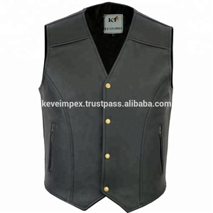Premium quality Men's Genuine Leather vest black color cotton lining Germany - Product Image 3