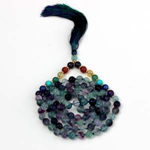 สร้อยคออธิษฐานลูกปัดหลากสีทำด้วยมือแบบอินเดีย108ไข่มุกไข่มุกหลากสี - Product Image 3