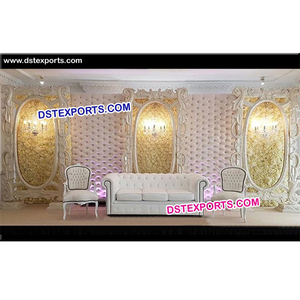Elegante recepción boda escenario de boda de cuero moderno Panel de cuero - Product Image 1