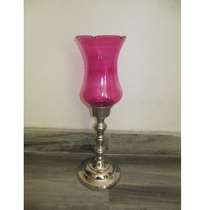 Bougeoir ouragan argenté Design élégant en métal pour la décoration d'hôtel de maison de fête de mariage - Product Image 1