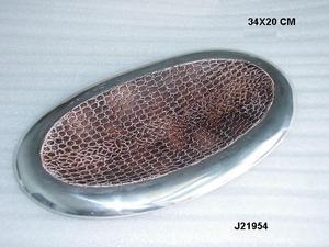 Plateau en aluminium moulé de haute qualité avec bol en émail en métal émaillé sans danger pour les aliments et plateau de service décoration de la maison au prix de gros - Product Image 3