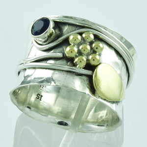 Bague en argent sterling 925 faite à la main avec pierre saphir Smart Look grossiste Inde - Product Image 3