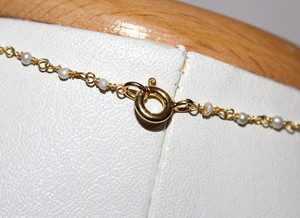 925 Sterling Solid Silver Gold Plated Beautiful Natural <b>Pearl</b> With Ruby Beaded Gemstone <b>Necklace</b> for Wholesale - Product Image 3