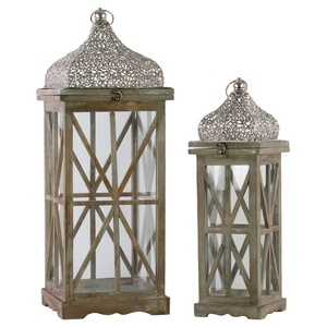 FAROL DE VELA decorativo Vintage de madera y Metal para decoración de mesa, venta al por mayor, de proveedor indio, alta calidad - Product Image 6