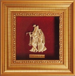 Arte in Foglia d'Oro 24k, Statua 3D del Dio Indiano Balaji per Souvenir - Product Image 4