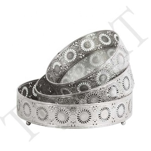 Plateau en fer décoratif de service de forme moderne et élégant le plus vendu pour la décoration de table à manger de mariage avec logo personnalisé - Product Image 3