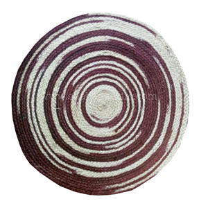 Alfombra Redonda de Yute Trenzada a Mano India con Reverso Antideslizante y Patrón a Cuadros Reversible para Cocina, Comedor, Hogar y Uso en Exteriores - Product Image 3