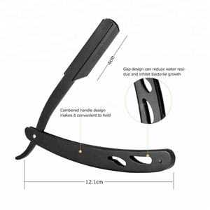 Black Barber <b>Razor</b> <b>Straight</b> <b>Blades</b> Barber Shaving <b>Razor</b> Folding Pocket Knife Fine Cutting - Product Image 3