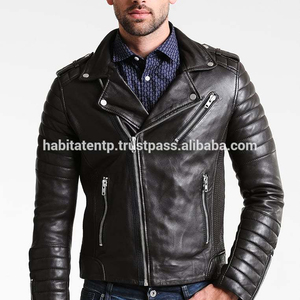 Chaqueta de cuero de oveja y piel de vaca para motorista, chaqueta de cuero Original hecha a medida, de alta calidad, venta al por mayor - Product Image 2