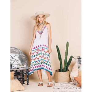 Robe Maxi brodée avec col en chaîne pour femmes, vêtement indien, pas cher, transportable, styliste, 2020 - Product Image 1