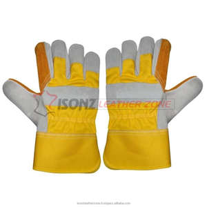 ถุงมือเชื่อมแบบฝ่ามือคู่ไซส์ XL ถุงมือผ้าฝ้ายทนทานวัสดุยางถุงมือช่างสำหรับงานป้องกันการกระแทก - Product Image 6