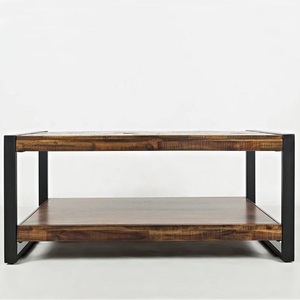 Table basse moderne avec hauteur réglable en fer et en bois pour le salon et les meubles de bureau à domicile - Product Image 1