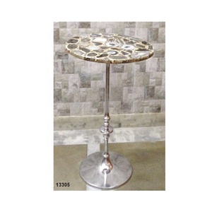 Mesa de centro de ágata, mesita de centro de METAL, lateral - Product Image 3